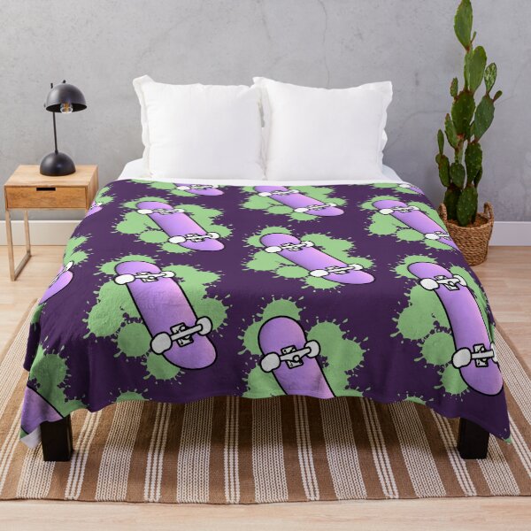 Item preview, Kawaii Skateboard Purple Gradient Neon Green Splashes designed and sold by AstronautMerch.