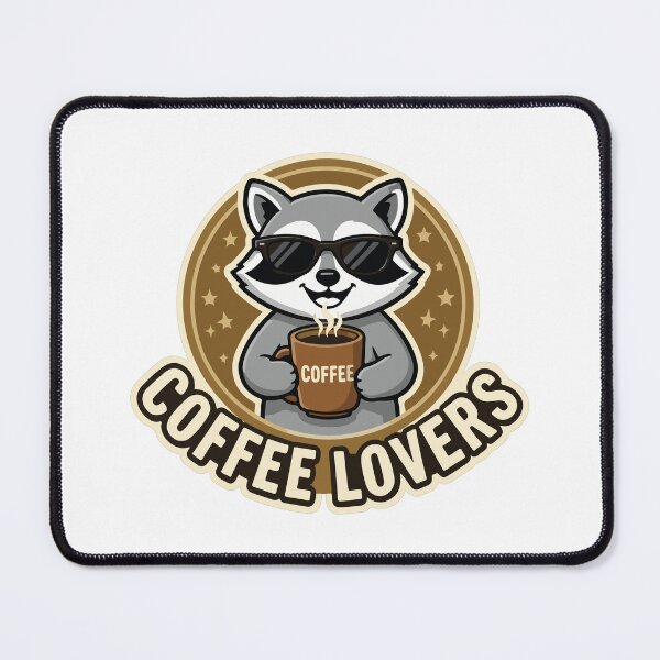 Item preview, Coffee Lovers Cool Raccoon Vector designed and sold by FlatInkStudio.