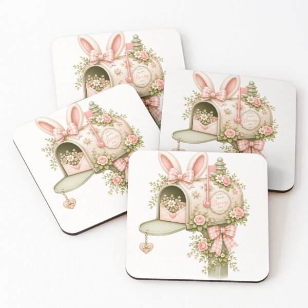 Item preview, Coquette Bunny Mailbox | Cute Kawaii Rabbit Spring Mailbox | Cottagecore Floral Bunny Illustration designed and sold by looplandger.
