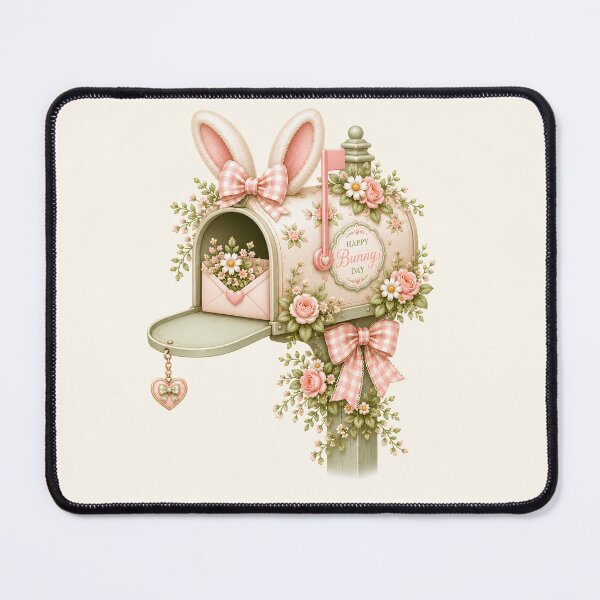 Item preview, Coquette Bunny Mailbox | Cute Kawaii Rabbit Spring Mailbox | Cottagecore Floral Bunny Illustration designed and sold by looplandger.
