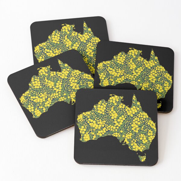 Item preview, Golden Yellow Wattle Australia Map Pride Graphic designed and sold by DuckOddity.