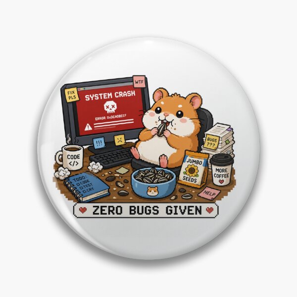 Item preview, Zero Bugs Given - Funny System Crash Hamster Sticker designed and sold by shuoyangg.