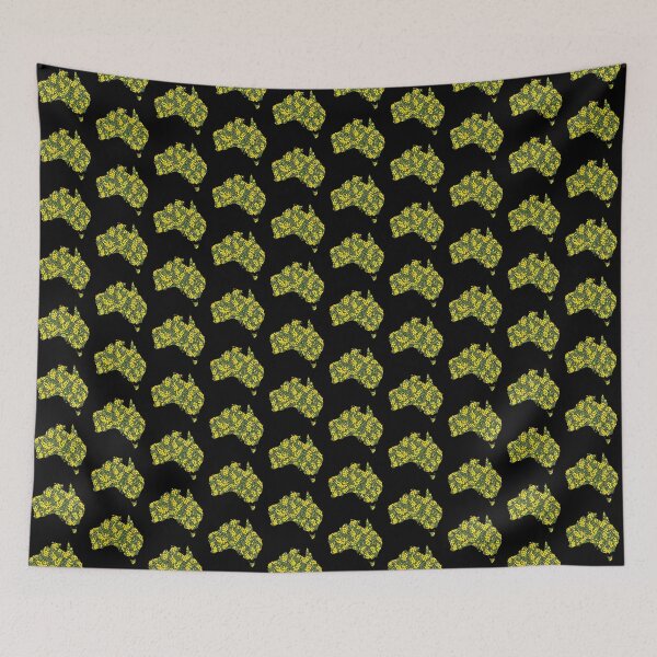 Item preview, Golden Yellow Wattle Australia Map Pride Graphic designed and sold by DuckOddity.