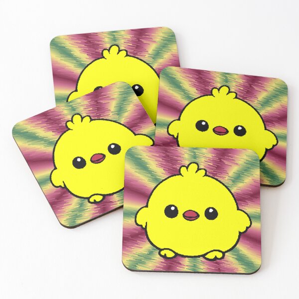 Item preview, Kawaii Yellow Chick Psychedelic Background Rays designed and sold by AstronautMerch.