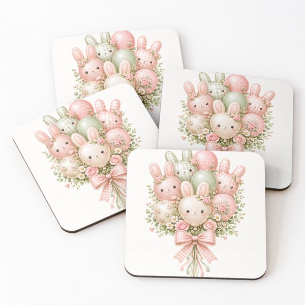 Item preview, Coquette Bunny Balloon Bouquet | Cute Kawaii Rabbit Balloon Arrangement | Pastel Easter Bunny Floral Art designed and sold by looplandger.