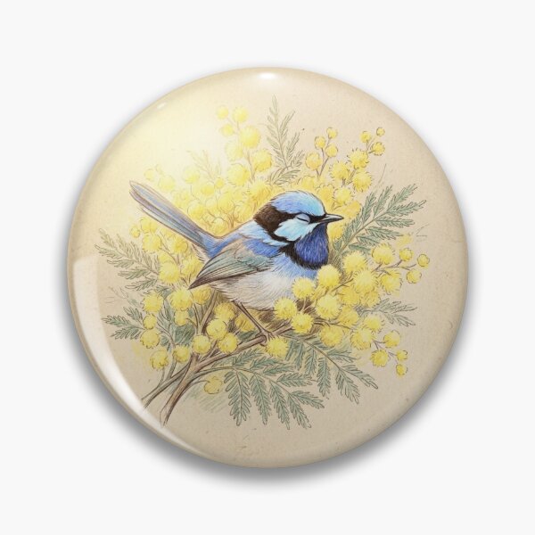 Item preview, Cozy Yellow Wattle Blossom Bird Pencil Sketch designed and sold by DuckOddity.