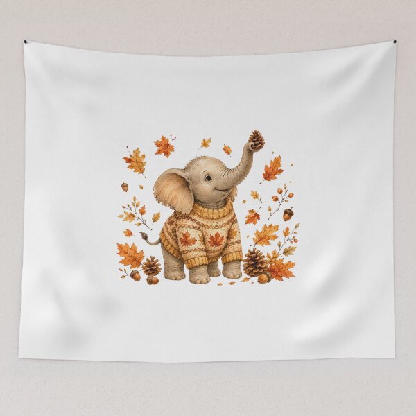 Item preview, Cute Elephant Sweater Weather Autumn Pinecone Aesthetic designed and sold by AQUILAKREO.