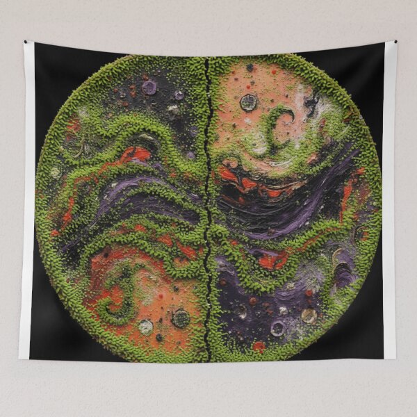 Item preview, cosmic waves round moss algae colorful geometric abstract designed and sold by SmashingDeals.
