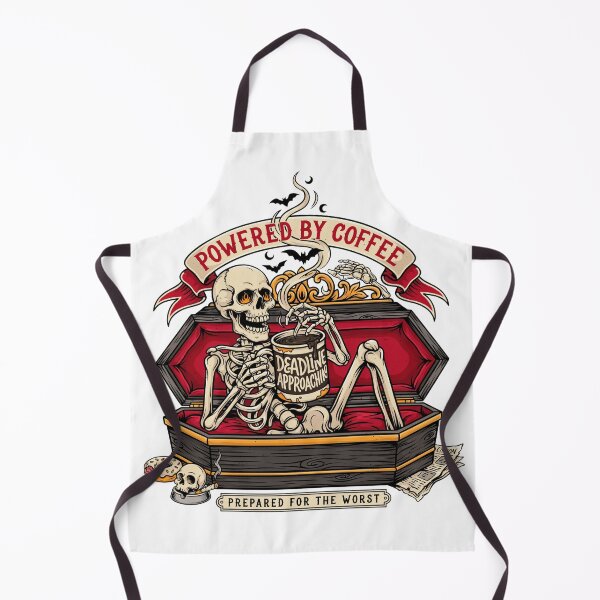 Item preview, Coffee and Coffins - Powered by Coffee Prepared for the Worst | Funny Gothic Skeleton designed and sold by ArcticFoxStudio.