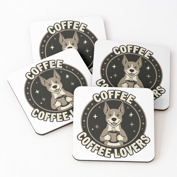 Item preview, Coffee Lovers Cute Dog Vector designed and sold by FlatInkStudio.