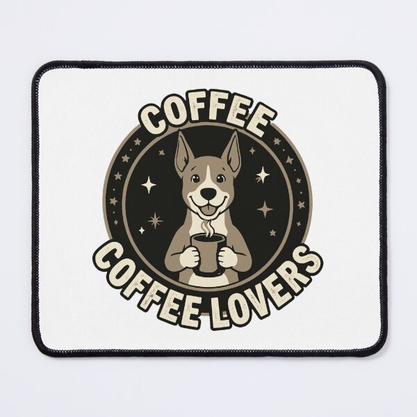 Item preview, Coffee Lovers Cute Dog Vector designed and sold by FlatInkStudio.