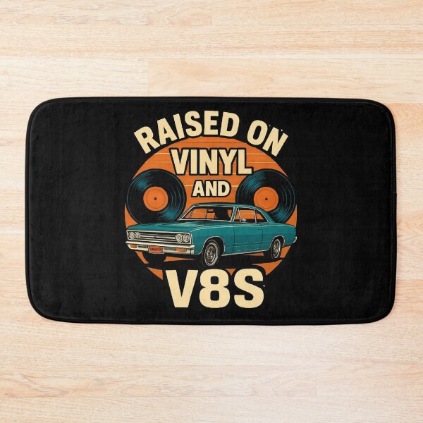 Item preview, Raised On Vinyl and V8s Funny Gift For Vinyl Collectors And Muscle Car Fans designed and sold by WearFine.