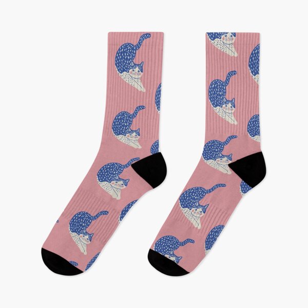 Item preview, Cute Blue Cat Nordic Folk Illustration designed and sold by soheedesigns.