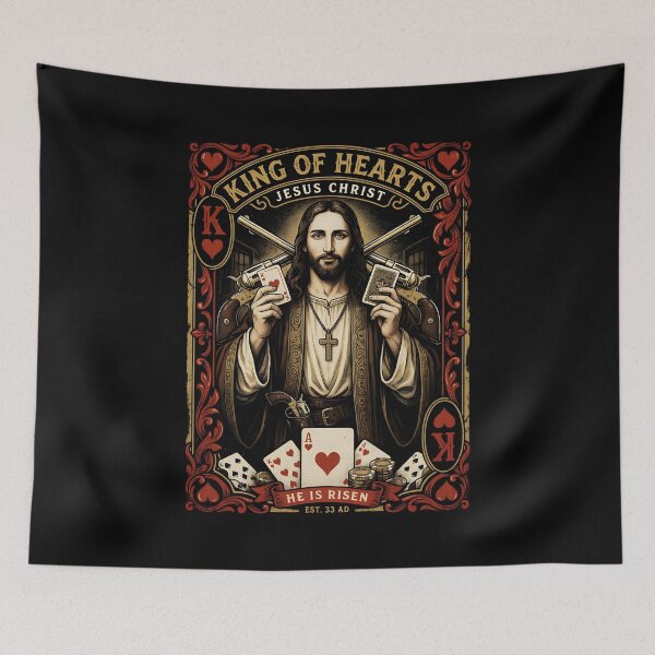 Item preview, Jesus King of Hearts Religious Christian Design for Card Games Lover designed and sold by Redgiant87x.