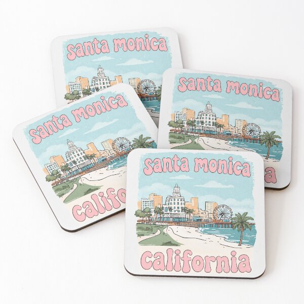 Item preview, Santa Monica California Cute Skyline Retro Beach City designed and sold by HowToCanadian.