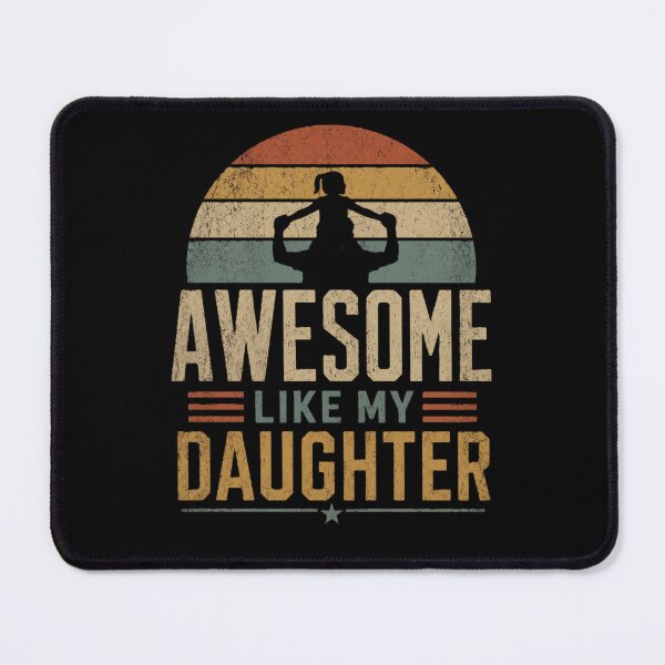 Aperçu de l'œuvre Génial comme ma fille, un cadeau rétro vintage papa-fille silhouette créée et vendue par 519xdesign.
