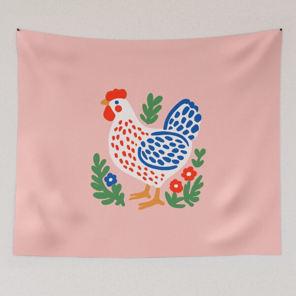 Item preview, Cute Chicken Cottage Nordic Folk Illustration designed and sold by soheedesigns.