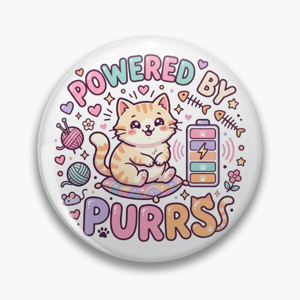 Item preview, Powered By Purrs Cute Cat Lover Design designed and sold by Pixel Analytics.