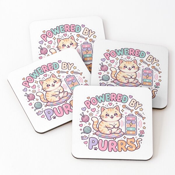 Item preview, Powered By Purrs Cute Cat Lover Design designed and sold by Pixel Analytics.
