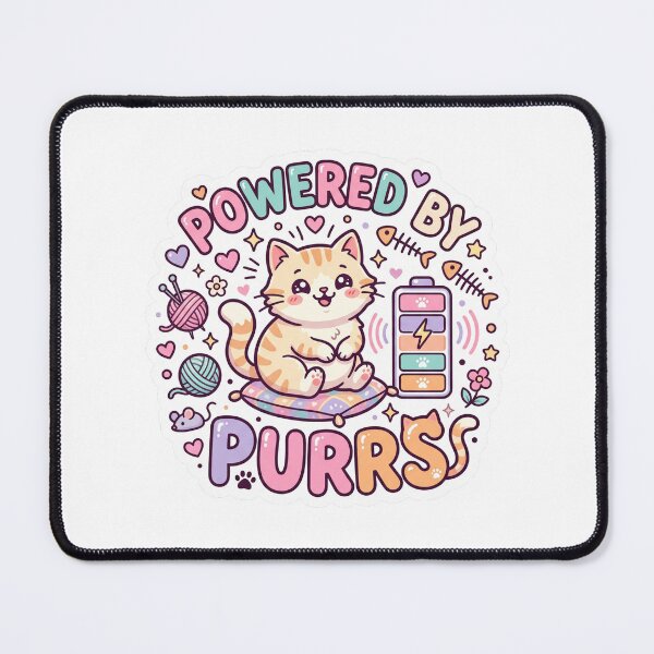 Item preview, Powered By Purrs Cute Cat Lover Design designed and sold by Pixel Analytics.