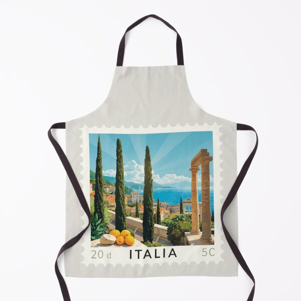Item preview, Italy Postage Stamp Art – Italian Culture, Mediterranean Beauty & Travel Illustration designed and sold by Timeless Decor.