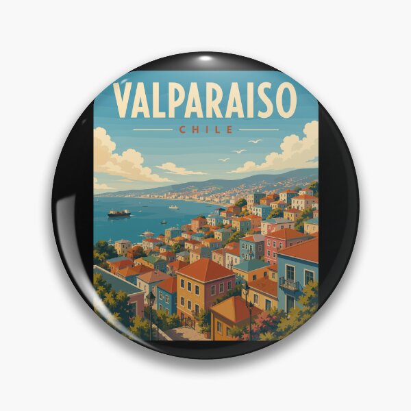 Item preview, Valparaíso in Chile, Vintage Art Travel Landscape designed and sold by MaateoDesign.