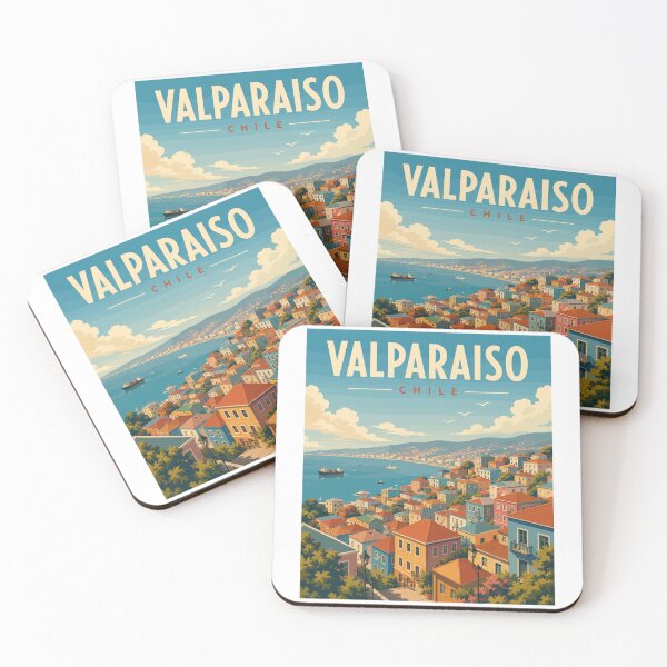 Item preview, Valparaíso in Chile, Vintage Art Travel Landscape designed and sold by MaateoDesign.
