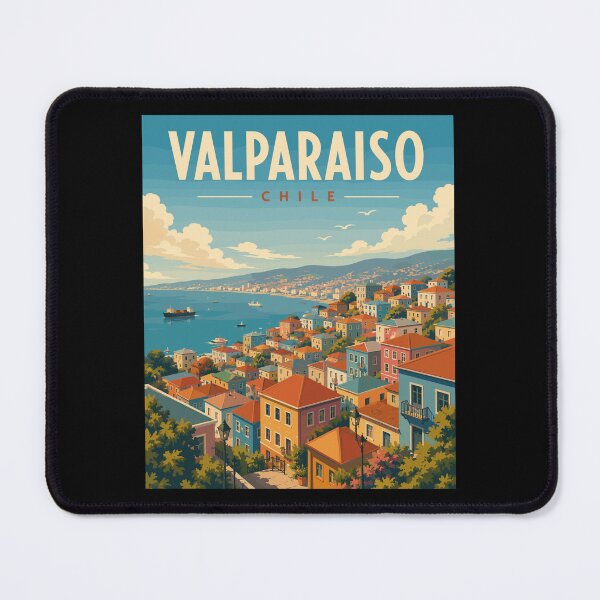 Item preview, Valparaíso in Chile, Vintage Art Travel Landscape designed and sold by MaateoDesign.
