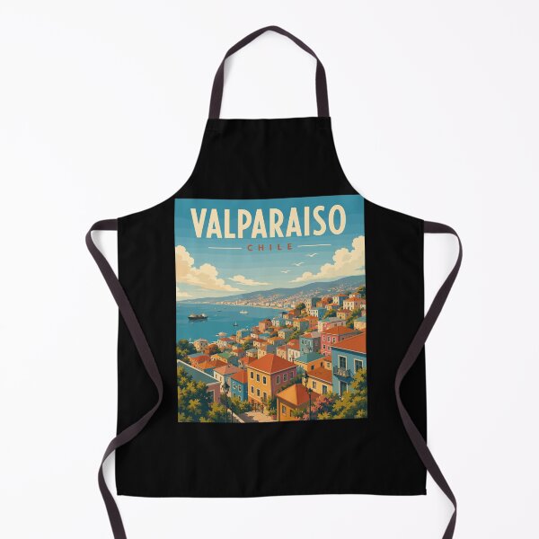 Item preview, Valparaíso in Chile, Vintage Art Travel Landscape designed and sold by MaateoDesign.