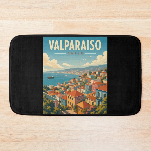 Item preview, Valparaíso in Chile, Vintage Art Travel Landscape designed and sold by MaateoDesign.