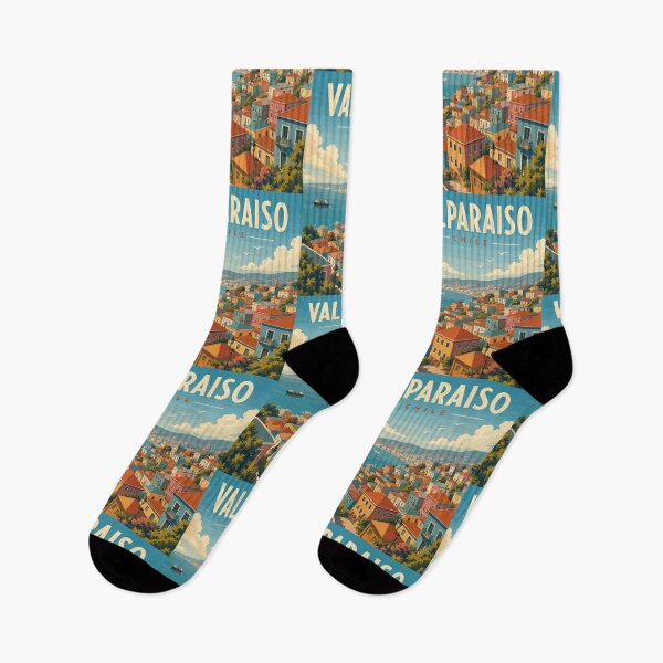 Item preview, Valparaíso in Chile, Vintage Art Travel Landscape designed and sold by MaateoDesign.