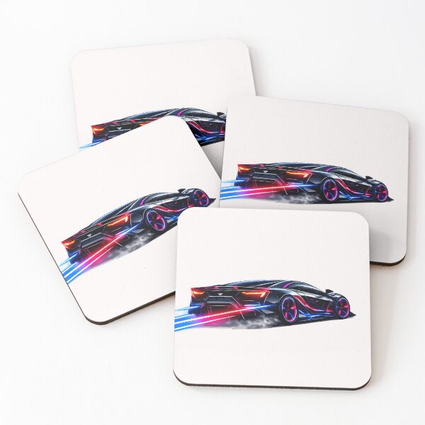 Item preview, Futuristic Neon Cyberpunk Car – Tokyo Night Drive designed and sold by miraldymelody.