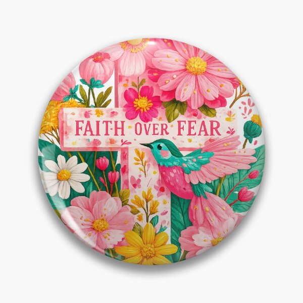 Item preview, Faith Over Fear Floral Christian Cross Floral Design designed and sold by EkaArtShop.