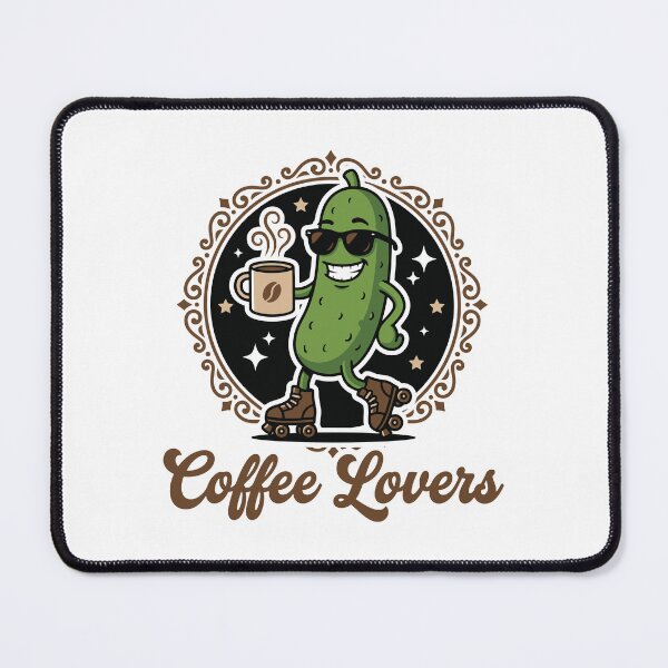 Item preview, Coffee Lovers Cool Pickle Vector designed and sold by FlatInkStudio.