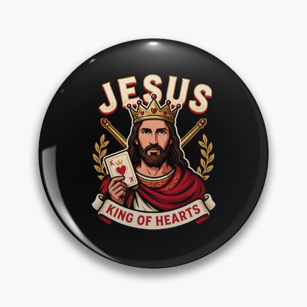 Item preview, Jesus King of Hearts Christian Religious Gift for Card Games Lover designed and sold by Redgiant87x.