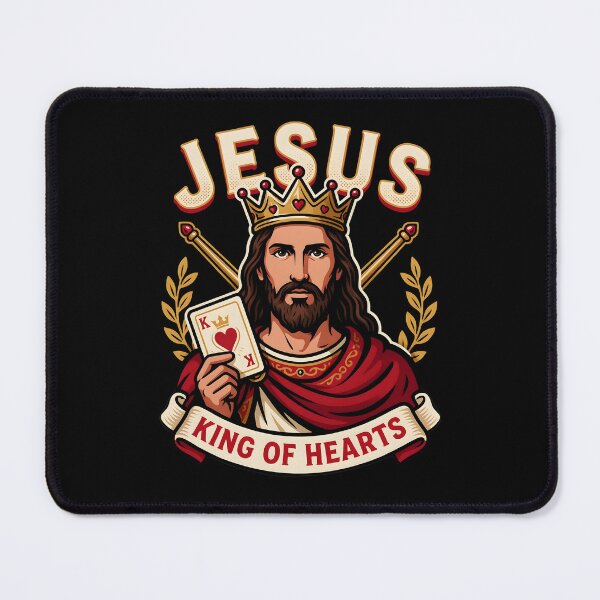 Item preview, Jesus King of Hearts Christian Religious Gift for Card Games Lover designed and sold by Redgiant87x.