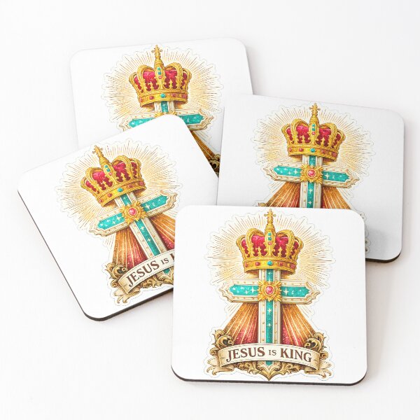 Item preview, Jesus Is King Crown And Cross Colorful Christian Design designed and sold by EkaArtShop.