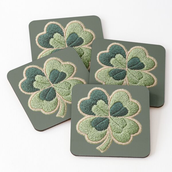Item preview, Lucky Four Leaf Clover Embroidery designed and sold by MegaNovaArt.