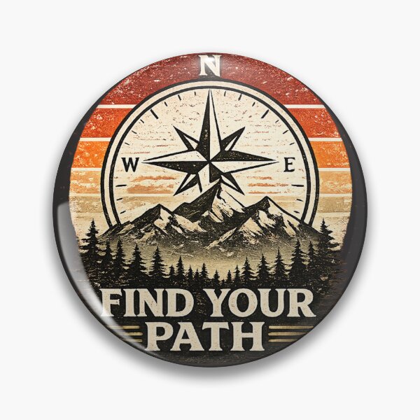 Item preview, Find Your Path Vintage Compass Mountain Design designed and sold by JustResultsCo.