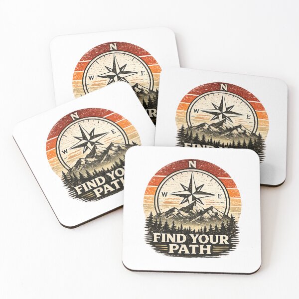 Item preview, Find Your Path Vintage Compass Mountain Design designed and sold by Golden Era Studio.