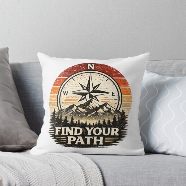 Item preview, Find Your Path Vintage Compass Mountain Design designed and sold by JustResultsCo.