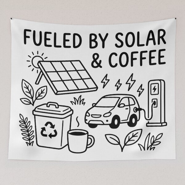 Item preview, Fueled By Solar And Coffee Eco Friendly Living designed and sold by TobattoVision Commodities.