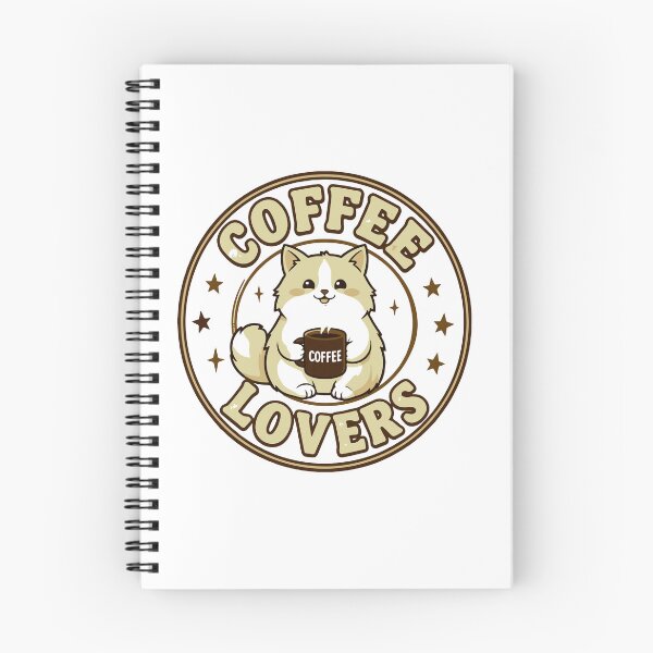 Artikelvorschau, Coffee Lovers Cute Cat Vector entworfen und verkauft von FlatInkStudio.