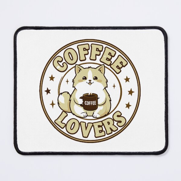 Item preview, Coffee Lovers Cute Cat Vector designed and sold by FlatInkStudio.