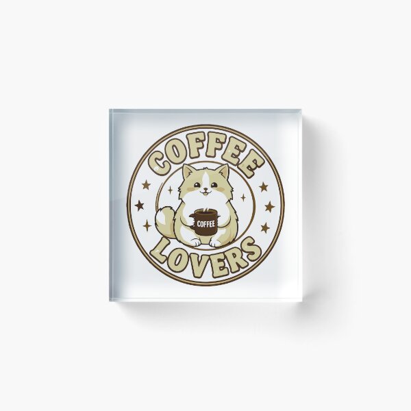 Item preview, Coffee Lovers Cute Cat Vector designed and sold by FlatInkStudio.