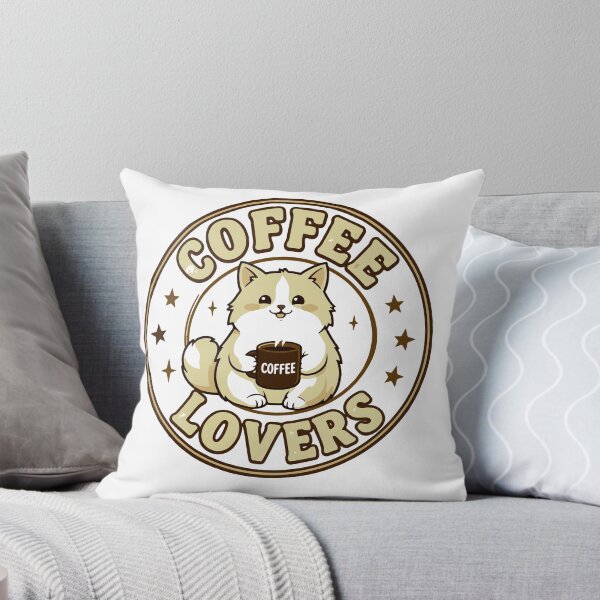 Item preview, Coffee Lovers Cute Cat Vector designed and sold by FlatInkStudio.