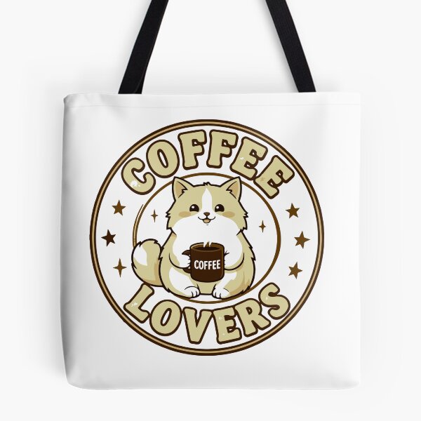 Item preview, Coffee Lovers Cute Cat Vector designed and sold by FlatInkStudio.