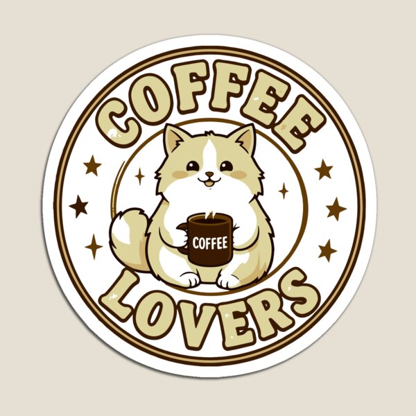 Artikelvorschau, Coffee Lovers Cute Cat Vector entworfen und verkauft von FlatInkStudio.