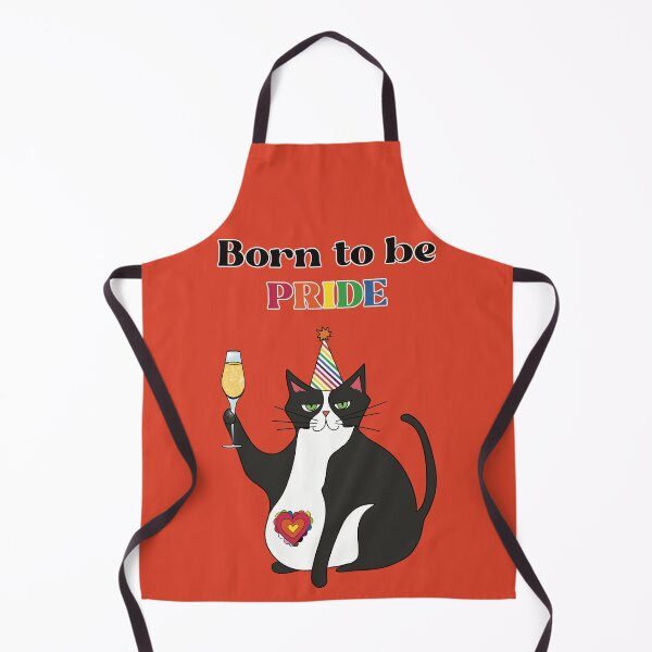 Item preview, Born To Be Pride Cat | Funny LGBTQ+ Cat Drinking Champagne designed and sold by Becky-Poppins.