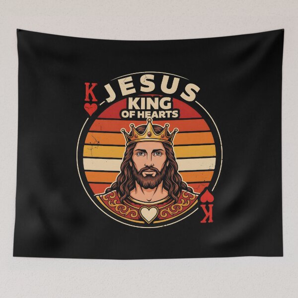 Item preview, Jesus King of Hearts Christian Card Games Lover designed and sold by Redgiant87x.